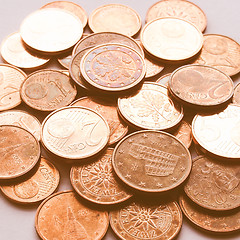 Image showing  Euro coins vintage