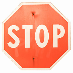 Image showing  Stop sign vintage