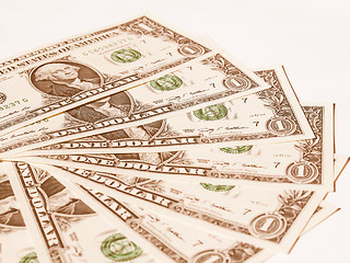 Image showing  Dollar notes 1 Dollar vintage