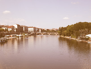 Image showing River Po, Turin vintage