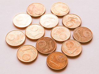 Image showing  Euro coins vintage