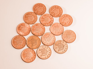 Image showing  One Penny coins vintage