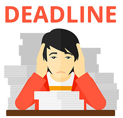 Image showing Man having problem with deadline.