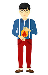 Image showing Man suffering from heartburn.