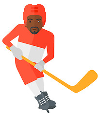 Image showing Ice-hockey player with stick.
