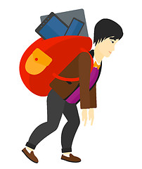 Image showing Man with backpack full of devices.