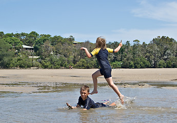 Image showing girl jumping