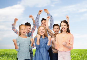 Image showing happy children celebrating victory