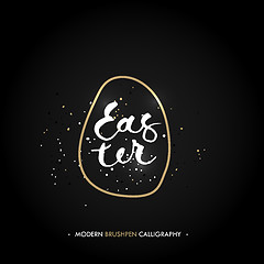 Image showing Happy Easter calligraphy write with brush pen