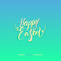 Image showing Happy Easter calligraphy  write with brush pen