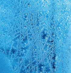 Image showing Ice pattern on winter glass