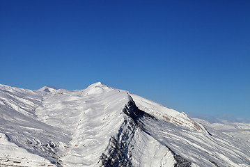 Image showing Winter snowy mountains in nice sun day