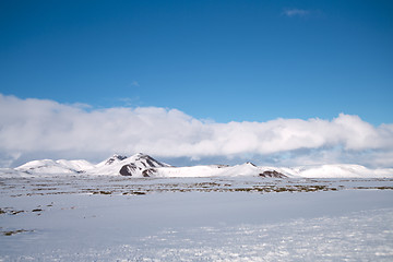 Image showing Winter mountain landscape, North Iceland