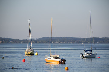 Image showing Sailing boats at lake Chiemsee, Bavaria, Germany