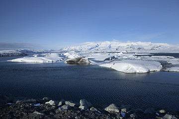 Image showing Ice floes at glacier lagoon Jokulsarlon, Iceland