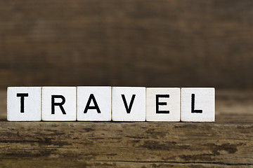 Image showing The word travel written in cubes