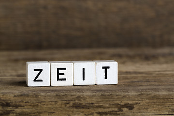 Image showing The german word time written in cubes