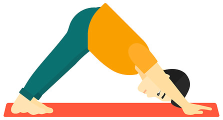 Image showing Man practicing yoga.