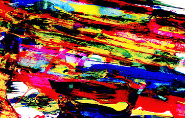 Image showing Bright abstract diagonal smears of paint