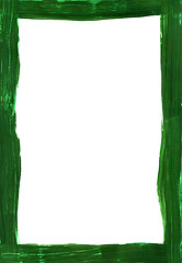 Image showing Dark green painted narrow frame on white