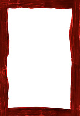 Image showing Thin frame painted freehand with dark red paint