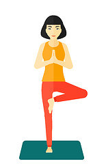 Image showing Woman practicing yoga.