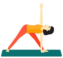 Image showing Woman practicing yoga.