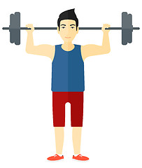 Image showing Man lifting barbell.