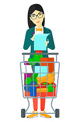 Image showing Woman with shopping list. 