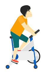 Image showing Man doing cycling exercise.
