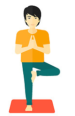 Image showing Man practicing yoga.