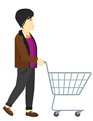 Image showing Customer with trolley.