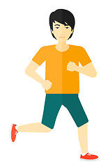 Image showing Sportive man jogging.