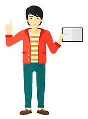 Image showing Man holding tablet computer.