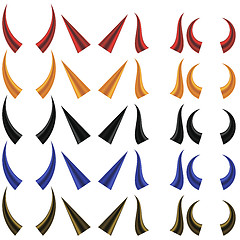 Image showing Set of Different Colorful Horns