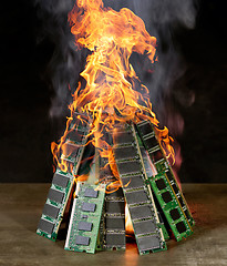 Image showing burning pile of RAM