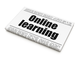 Image showing Learning concept: newspaper headline Online Learning