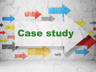 Image showing Learning concept: arrow with Case Study on grunge wall background