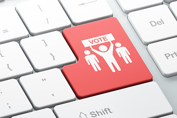 Image showing Politics concept: Election Campaign on computer keyboard background