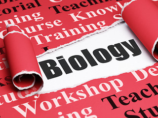 Image showing Learning concept: black text Biology under the piece of  torn paper