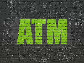 Image showing Currency concept: ATM on wall background