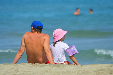 Image showing Relaxing on the beach