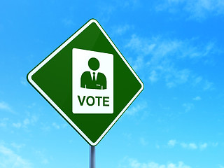 Image showing Politics concept: Ballot on road sign background