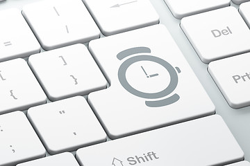 Image showing Time concept: Watch on computer keyboard background