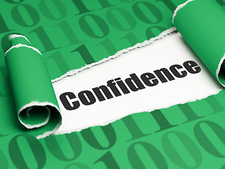 Image showing Business concept: black text Confidence under the piece of  torn paper