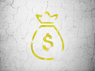 Image showing Currency concept: Money Bag on wall background