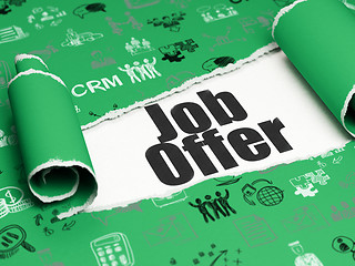 Image showing Business concept: black text Job Offer under the piece of  torn paper