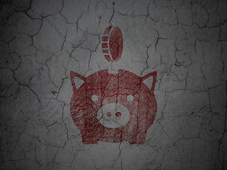 Image showing Money concept: Money Box With Coin on grunge wall background