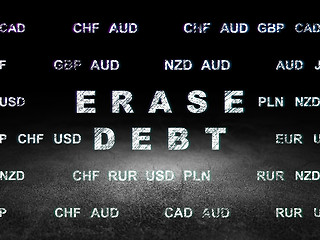 Image showing Business concept: Erase Debt in grunge dark room