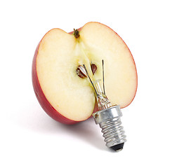 Image showing Apple lightbulb, concept of green energy